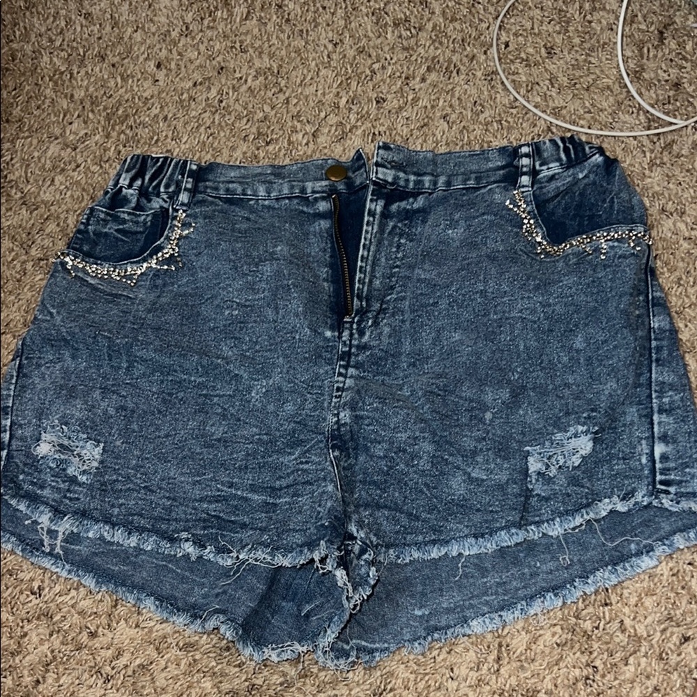 Stylish Blue Denim Women's Shorts
